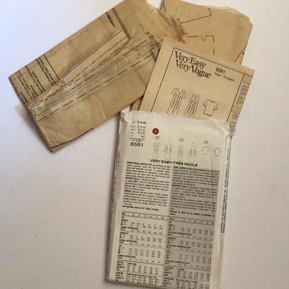 Vogue 3 Patterns multi-sized (8-10-12) from 1990’s - Picture 6 of 7